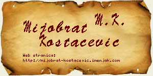 Mijobrat Kostačević vizit kartica